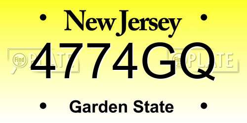 4774GQ New Jersey License Plate
