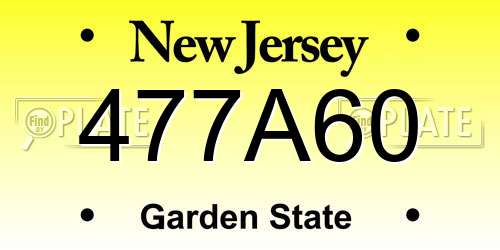 477A60 New Jersey License Plate