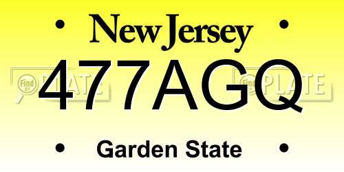477AGQ New Jersey License Plate