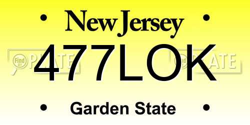 477LOK New Jersey License Plate