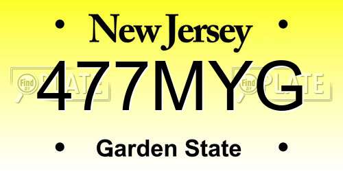 477MYG New Jersey License Plate