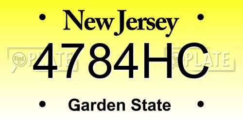 4784HC New Jersey License Plate