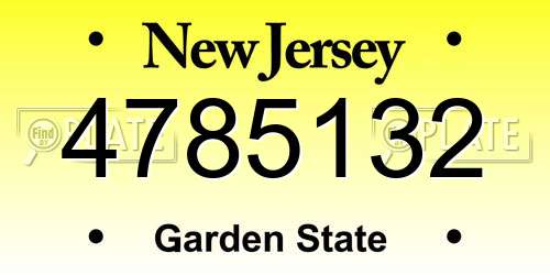 4785132 New Jersey License Plate