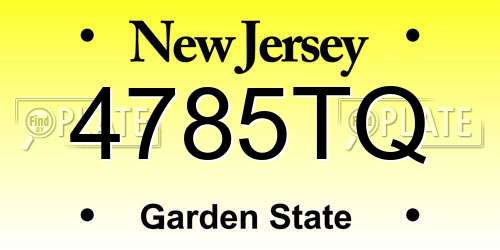 4785TQ New Jersey License Plate