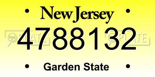 4788132 New Jersey License Plate