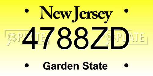 4788ZD New Jersey License Plate