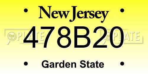 478B20 New Jersey License Plate