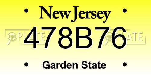 478B76 New Jersey License Plate