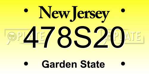 478S20 New Jersey License Plate