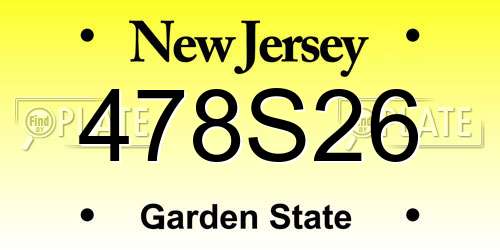 478S26 New Jersey License Plate