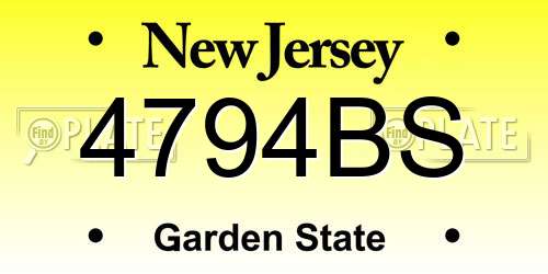 4794BS New Jersey License Plate