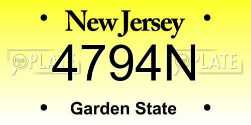4794N New Jersey License Plate
