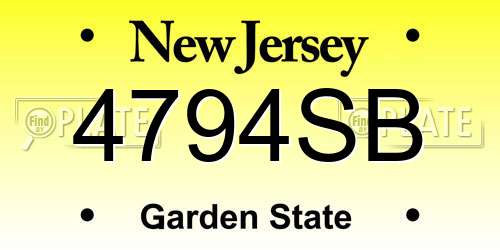 4794SB New Jersey License Plate