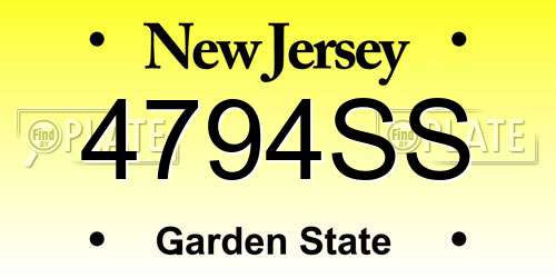 4794SS New Jersey License Plate