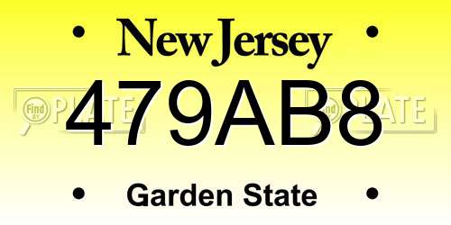 479AB8 New Jersey License Plate