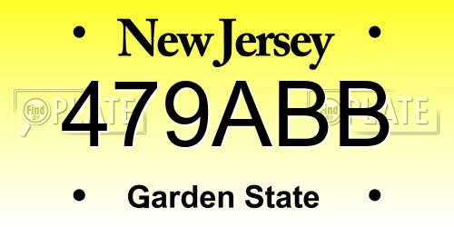 479ABB New Jersey License Plate