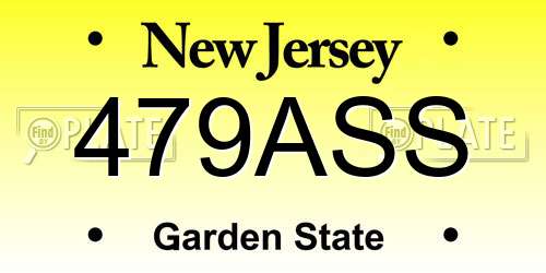 479ASS New Jersey License Plate