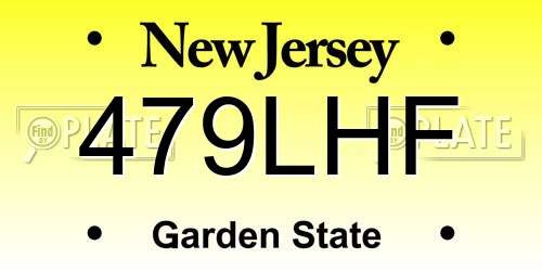 479LHF New Jersey License Plate