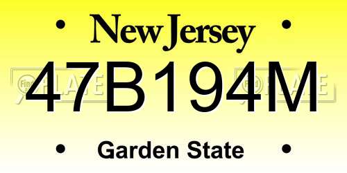 47B194M New Jersey License Plate