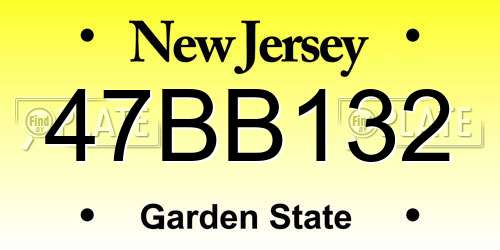 47BB132 New Jersey License Plate