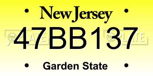 47BB137 New Jersey License Plate