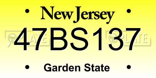 47BS137 New Jersey License Plate