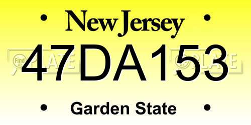 47DA153 New Jersey License Plate