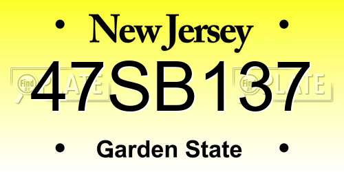47SB137 New Jersey License Plate