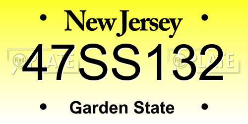 47SS132 New Jersey License Plate
