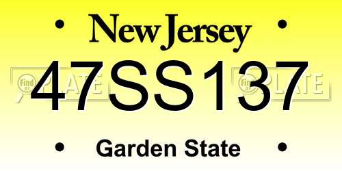 47SS137 New Jersey License Plate