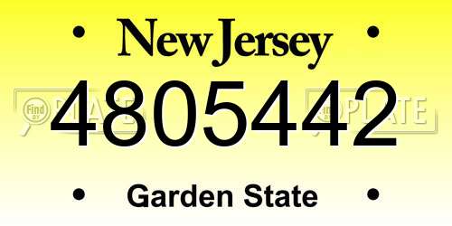 4805442 New Jersey License Plate