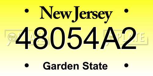 48054A2 New Jersey License Plate