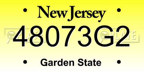 48073G2 New Jersey License Plate