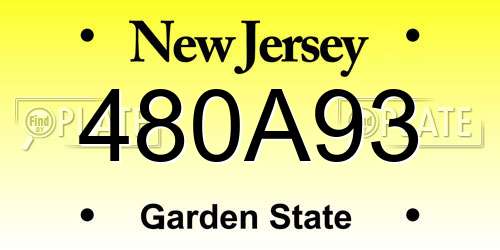480A93 New Jersey License Plate