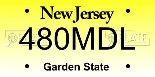 480MDL New Jersey License Plate