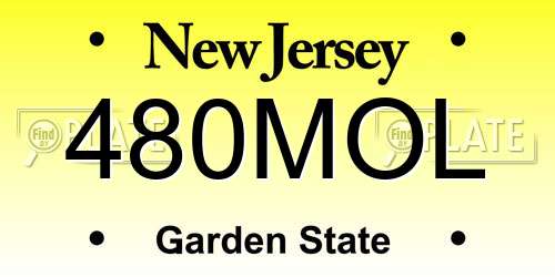480MOL New Jersey License Plate
