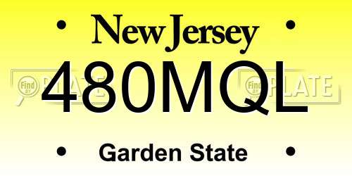 480MQL New Jersey License Plate