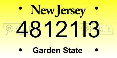 48121I3 New Jersey License Plate