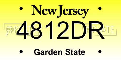 4812DR New Jersey License Plate