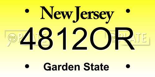 4812OR New Jersey License Plate