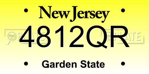 4812QR New Jersey License Plate