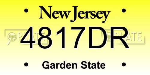 4817DR New Jersey License Plate