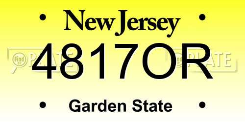4817OR New Jersey License Plate