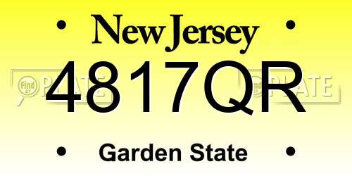 4817QR New Jersey License Plate