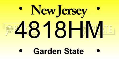 4818HM New Jersey License Plate