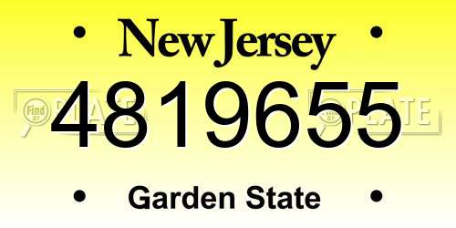 4819655 New Jersey License Plate
