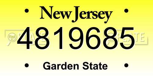4819685 New Jersey License Plate