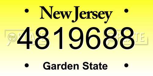 4819688 New Jersey License Plate