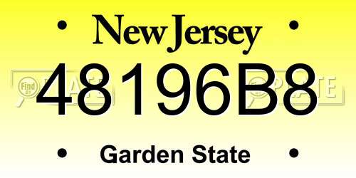48196B8 New Jersey License Plate