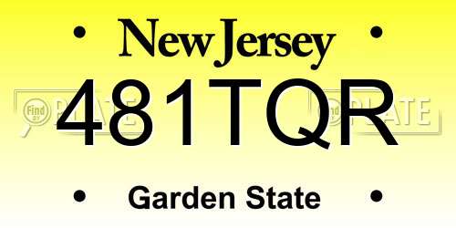 481TQR New Jersey License Plate